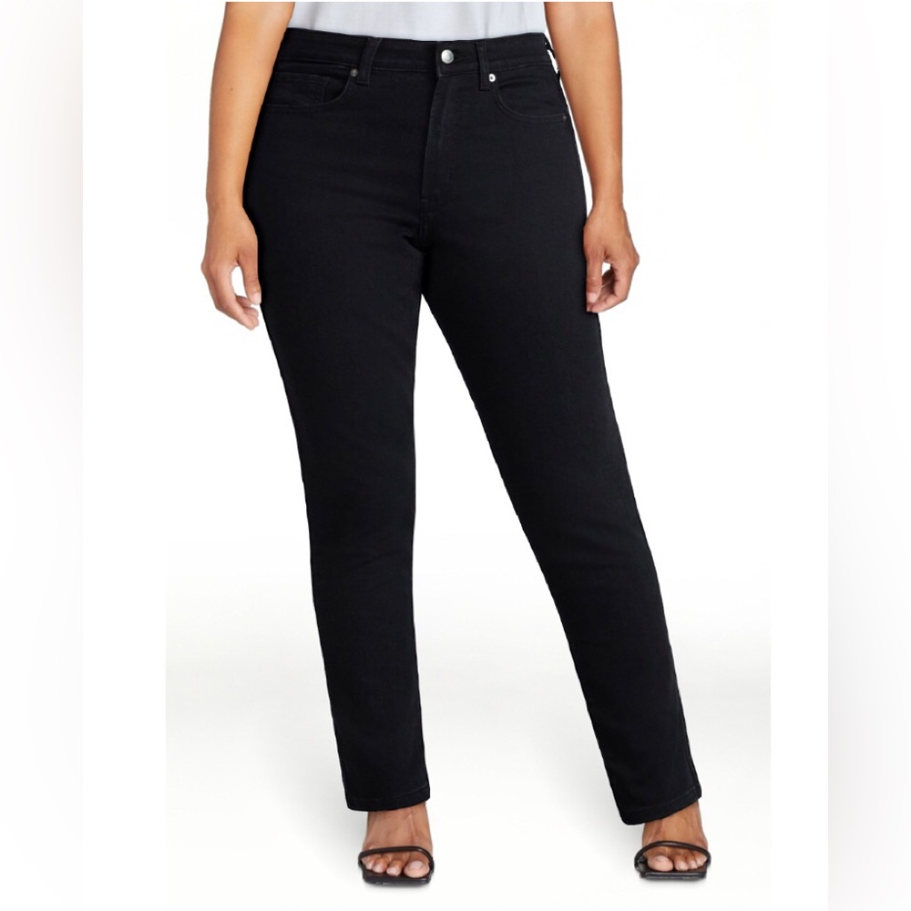TIME and TRU Womens Size 18 Jeans Black High Rise Skinny Distressed New